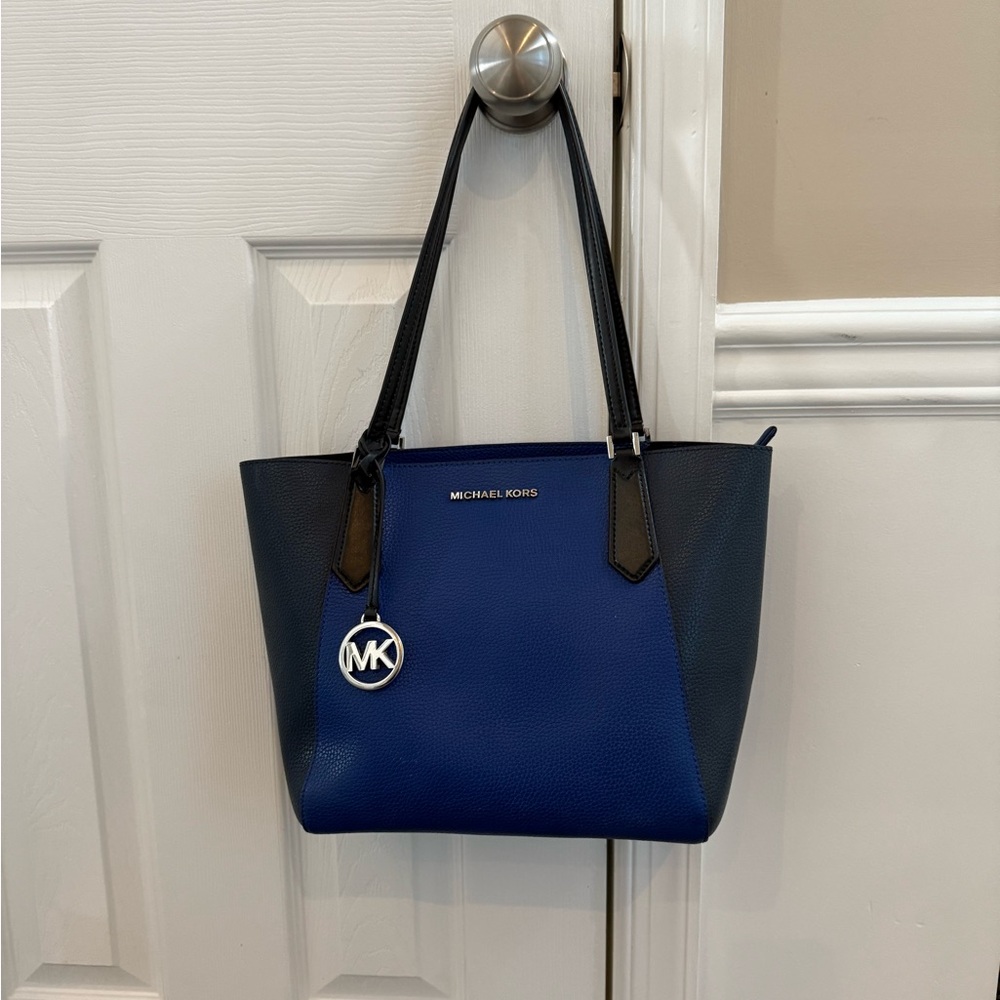 Michael Kors Blue and Black Tote Bag